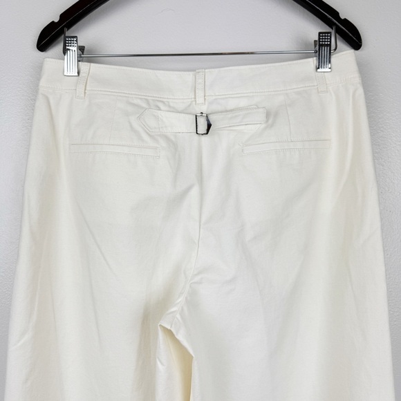 J. Crew Full Length Wide Leg Trousers Cotton Blend Ivory Size 8 NWT - Picture 8 of 11